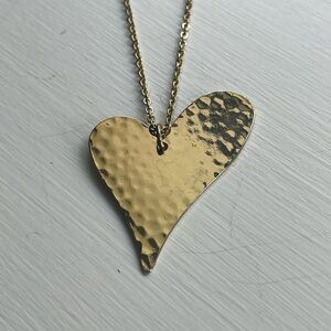 Textured Gold Heart Necklace by Nashelle Jewelry for Neiman Marcus